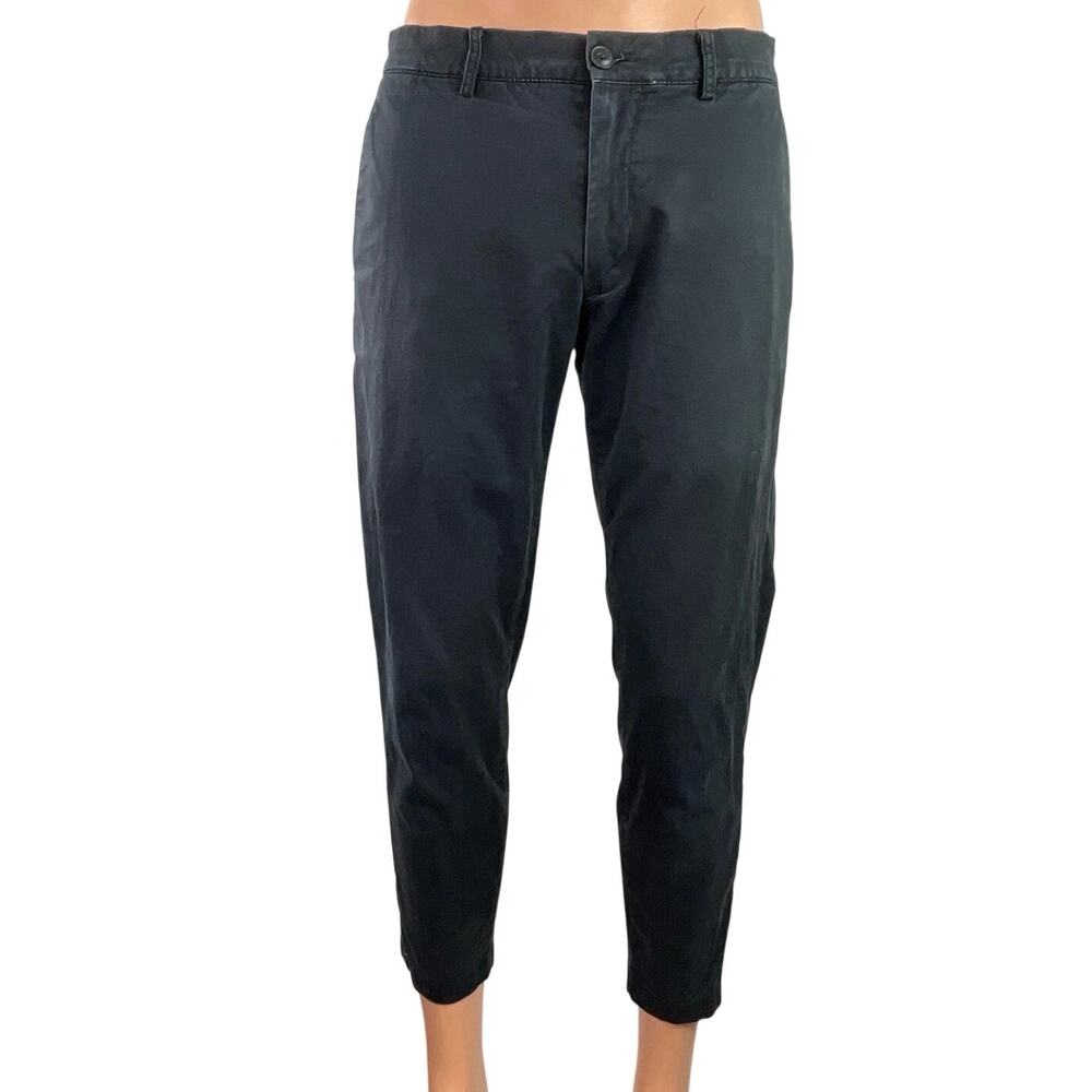 Club Monaco Men's Gray Mid Waist Skinny Tapered Leg Chino Trousers Pants Size 30